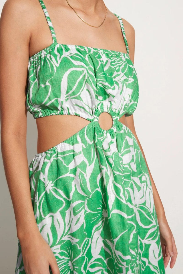 El Rio Maxi Dress El Marsa Floral Print Green - Final Sale
