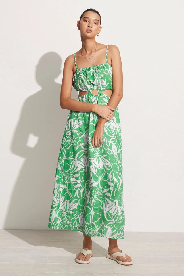 El Rio Maxi Dress El Marsa Floral Print Green - Final Sale