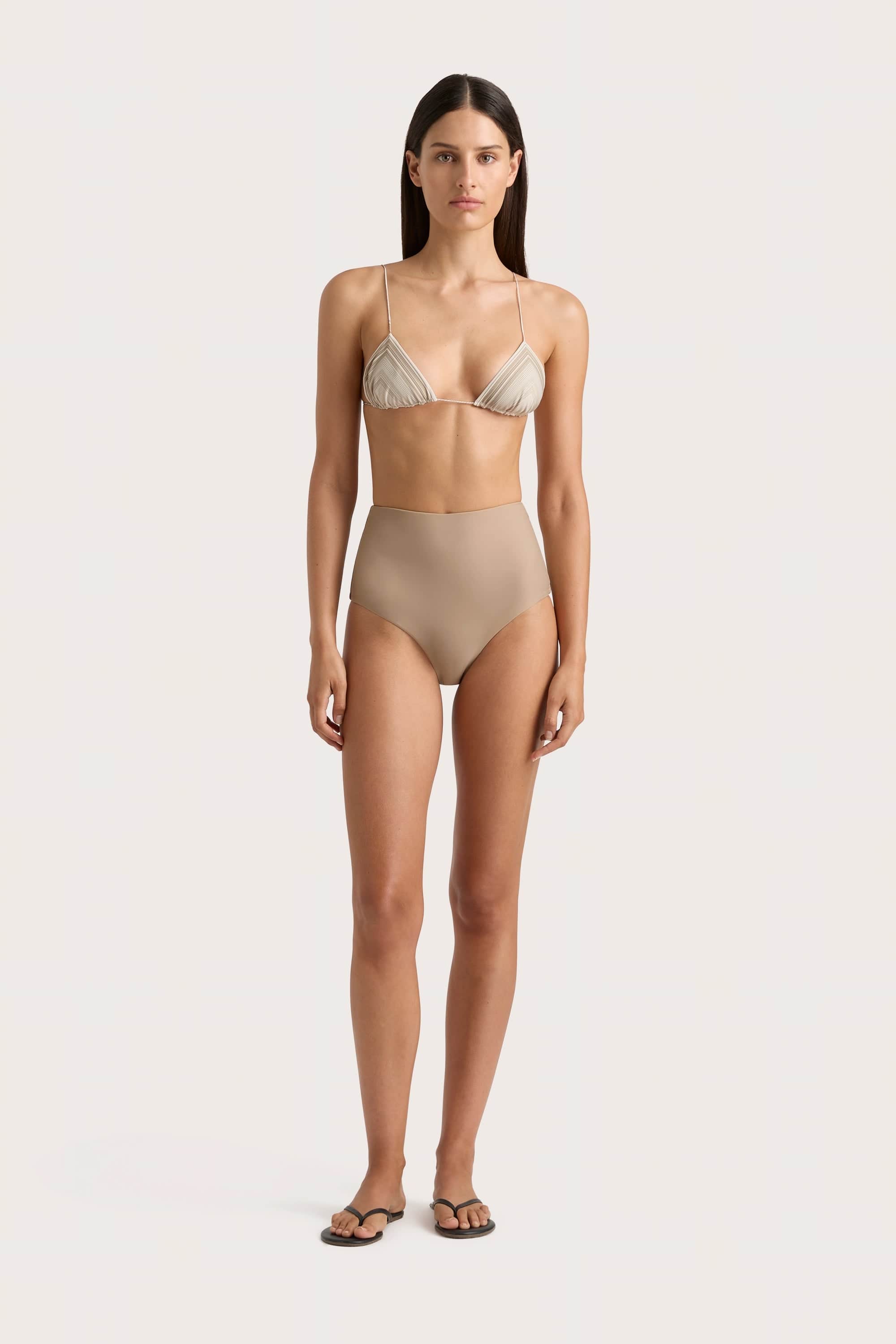 Elea Bikini Top Futura Stripe Taupe - Final Sale – Faithfull