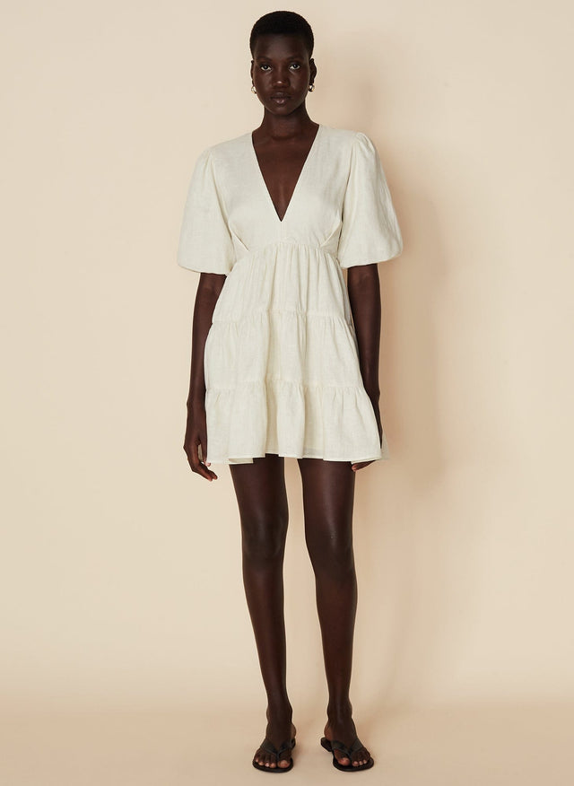 Elmiya Mini Dress Plain Cream - Final Sale VACANCES Mini Dress
