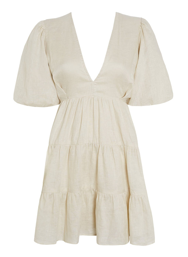 Elmiya Mini Dress Plain Cream - Final Sale VACANCES Mini Dress