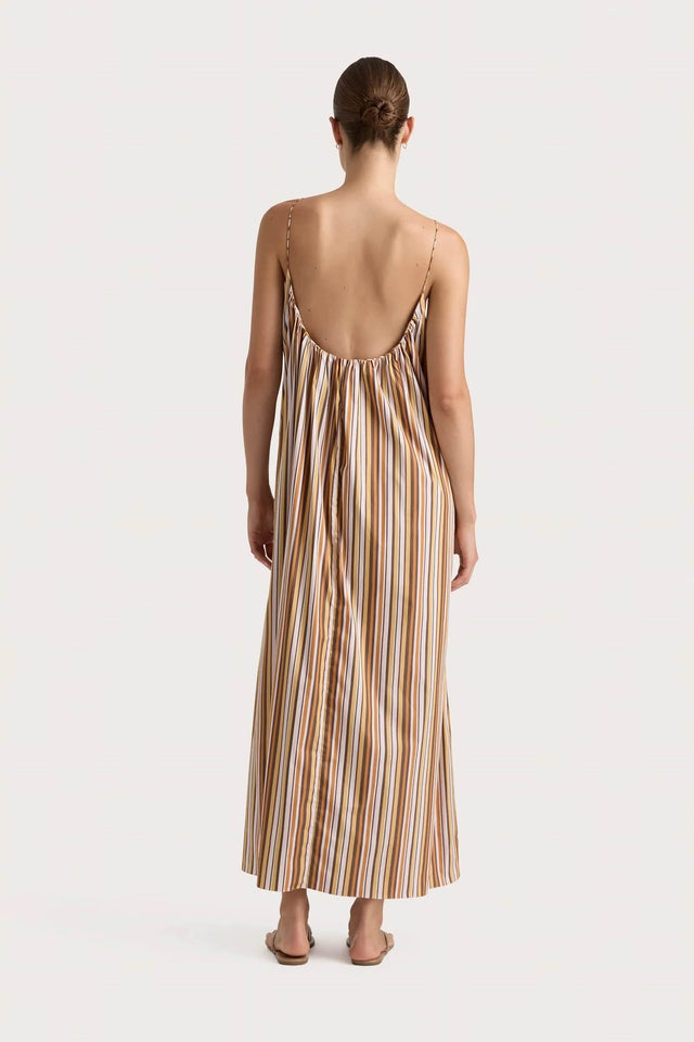 En Vau Maxi Dress Terracotta Stripe - Final Sale