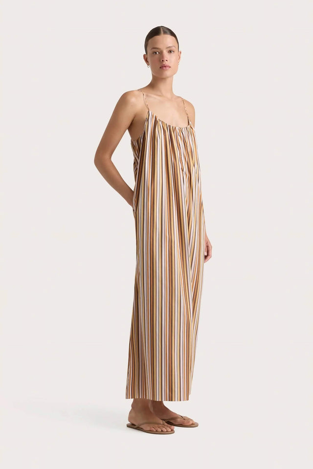 En Vau Maxi Dress Terracotta Stripe - Final Sale