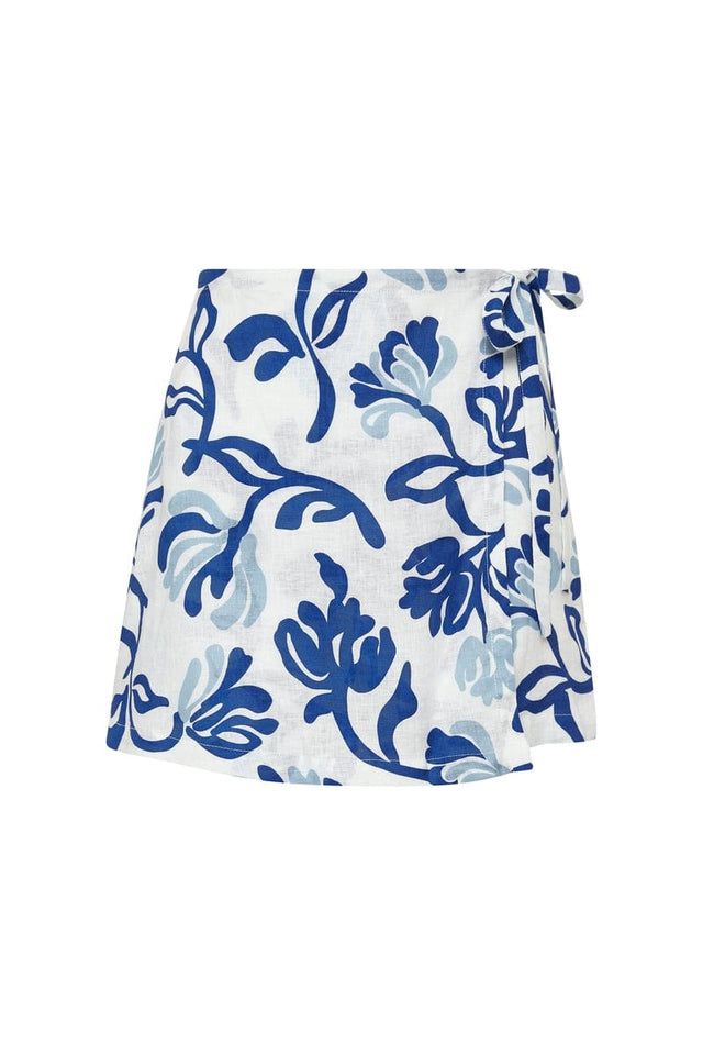 Eridani Skort Ensola Floral Print Blue IL MEDITERRANEO Skorts