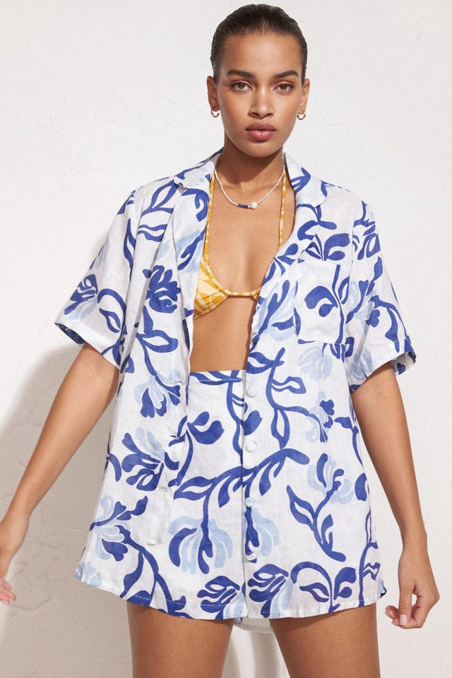 Eridani Skort Ensola Floral Print Blue - Final Sale