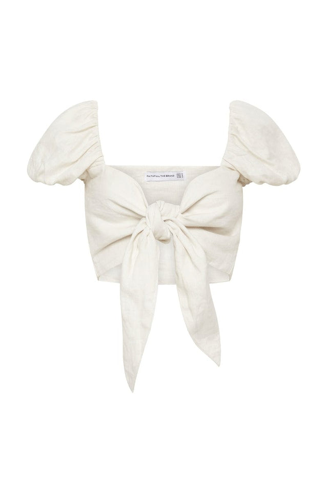 Eva Top Plain Egg Shell IL MEDITERRANEO Fashion Tops