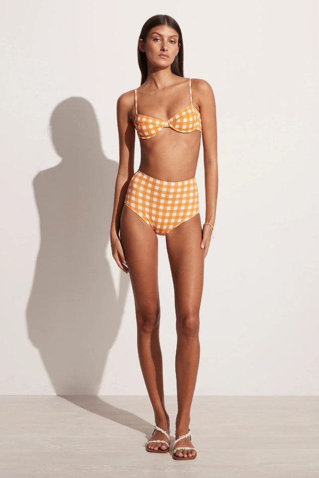Farrah Bikini Top Orange Gingham - Final Sale