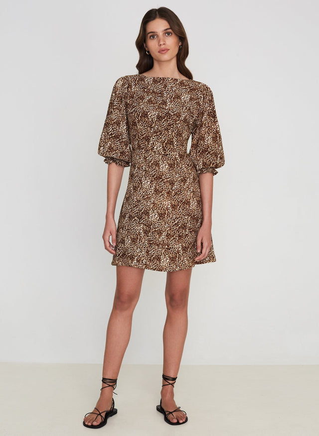 Fontane Mini Dress Charlie Leopard - Final Sale MEMOIRE Mini Dress