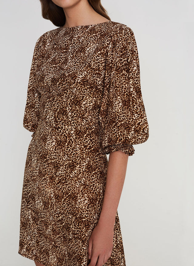Fontane Mini Dress Charlie Leopard - Final Sale MEMOIRE Mini Dress