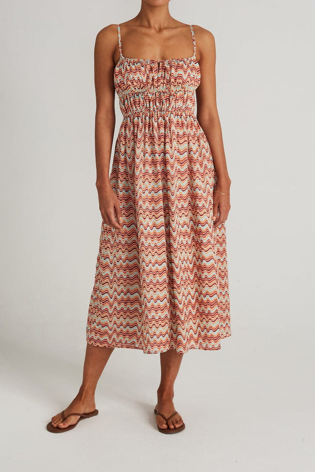 Francesca Midi Dress Vadella Print Dusk - Final Sale