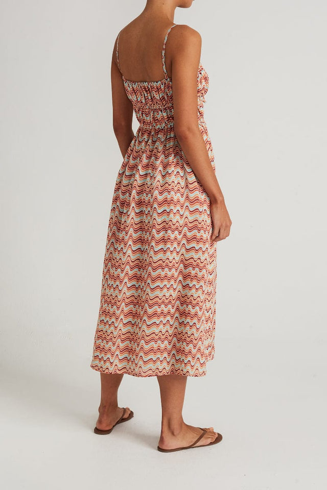 Francesca Midi Dress Vadella Print Dusk - Final Sale