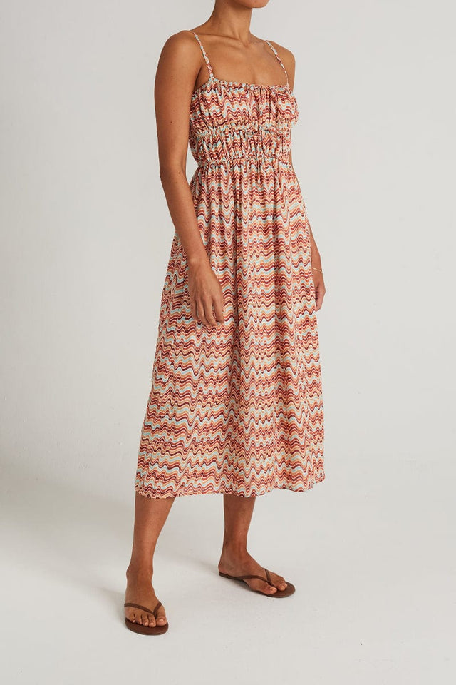 Francesca Midi Dress Vadella Print Dusk - Final Sale