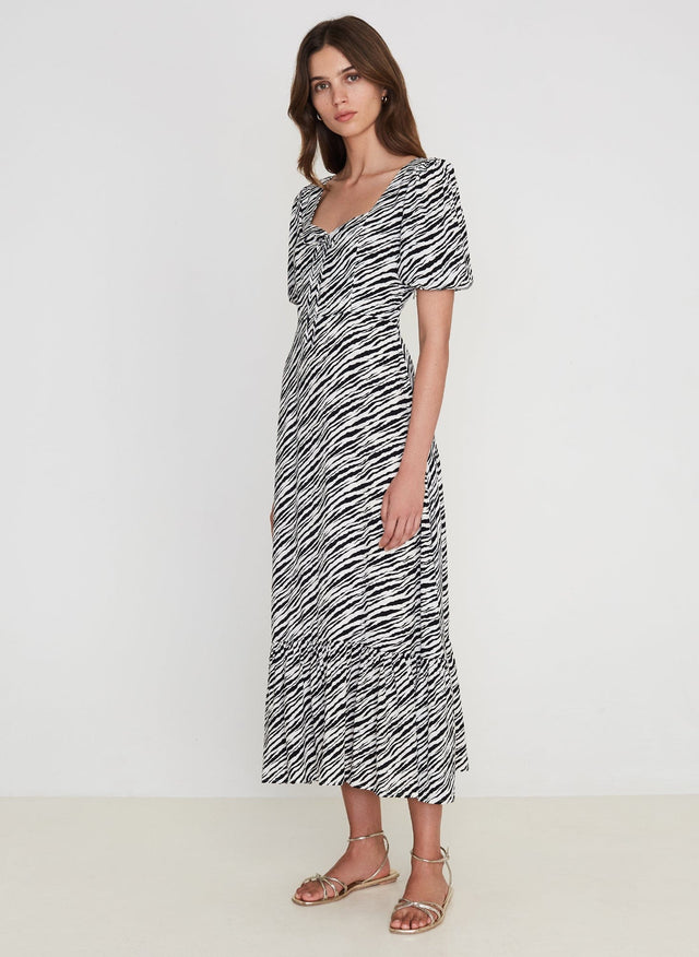 Gabriela Midi Dress Blance Animal Print - Final Sale MEMOIRE Midi Dress