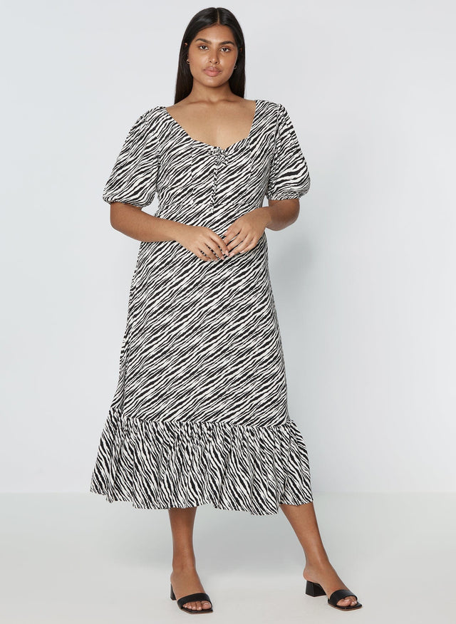 Gabriela Midi Dress Blance Animal Print - Final Sale MEMOIRE Midi Dress