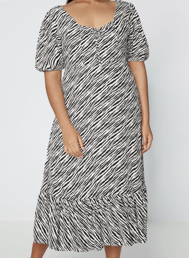 Gabriela Midi Dress Blance Animal Print - Final Sale MEMOIRE Midi Dress