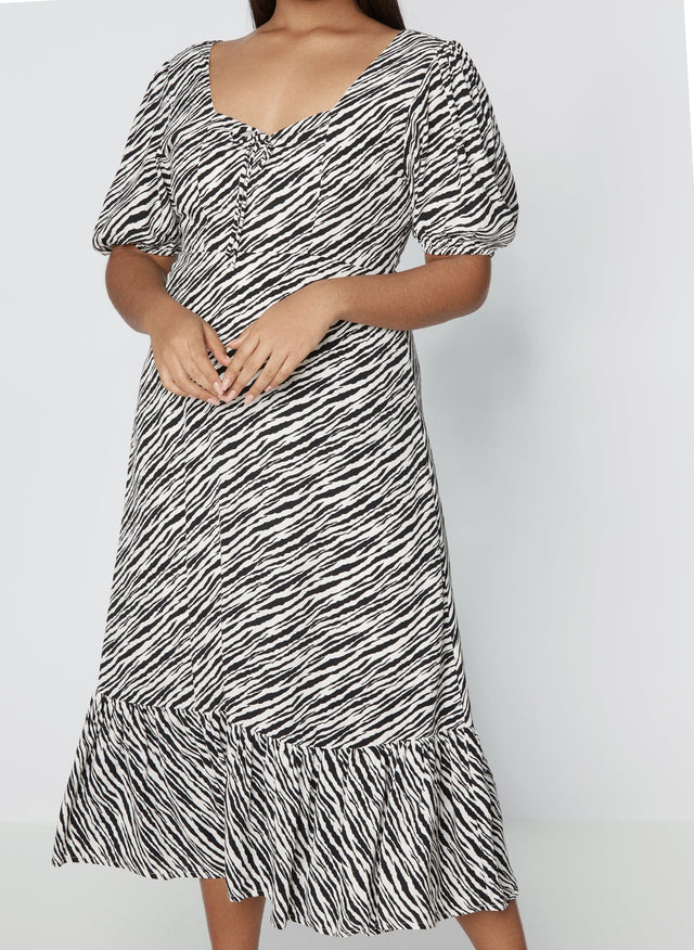 Gabriela Midi Dress Blance Animal Print - Final Sale MEMOIRE Midi Dress