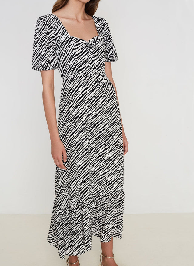 Gabriela Midi Dress Blance Animal Print - Final Sale MEMOIRE Midi Dress