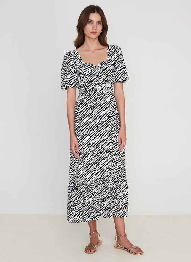 Gabriela Midi Dress Blance Animal Print - Final Sale MEMOIRE Midi Dress