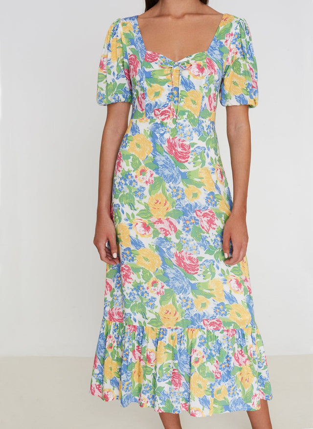 Gabriela Midi Dress Traina Floral Print - Final Sale MEMOIRE Midi Dress