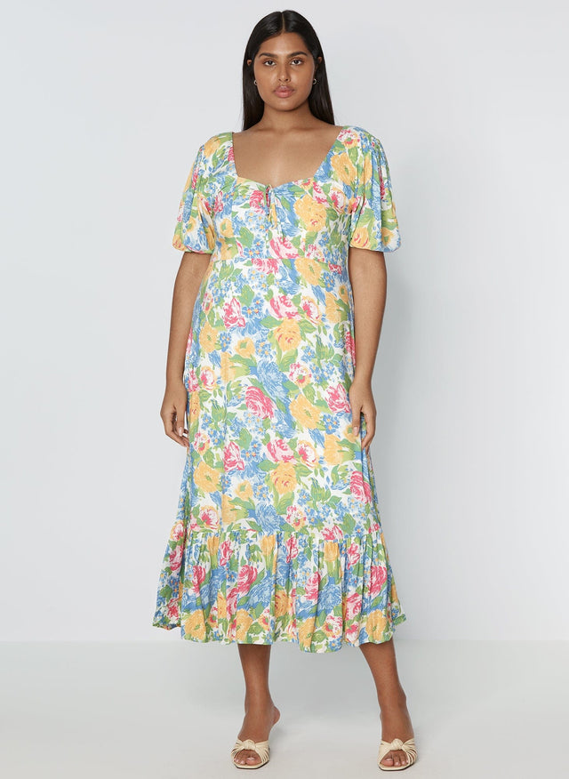 Gabriela Midi Dress Traina Floral Print - Final Sale MEMOIRE Midi Dress