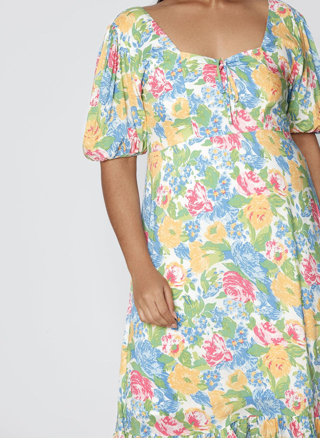Gabriela Midi Dress Traina Floral Print - Final Sale MEMOIRE Midi Dress