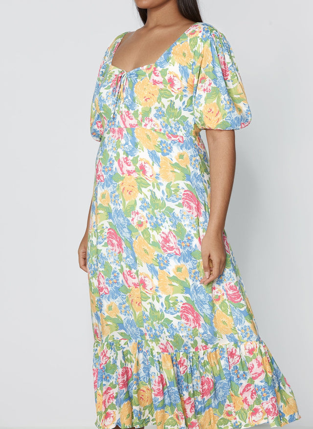 Gabriela Midi Dress Traina Floral Print - Final Sale MEMOIRE Midi Dress
