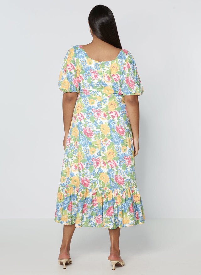 Gabriela Midi Dress Traina Floral Print - Final Sale MEMOIRE Midi Dress