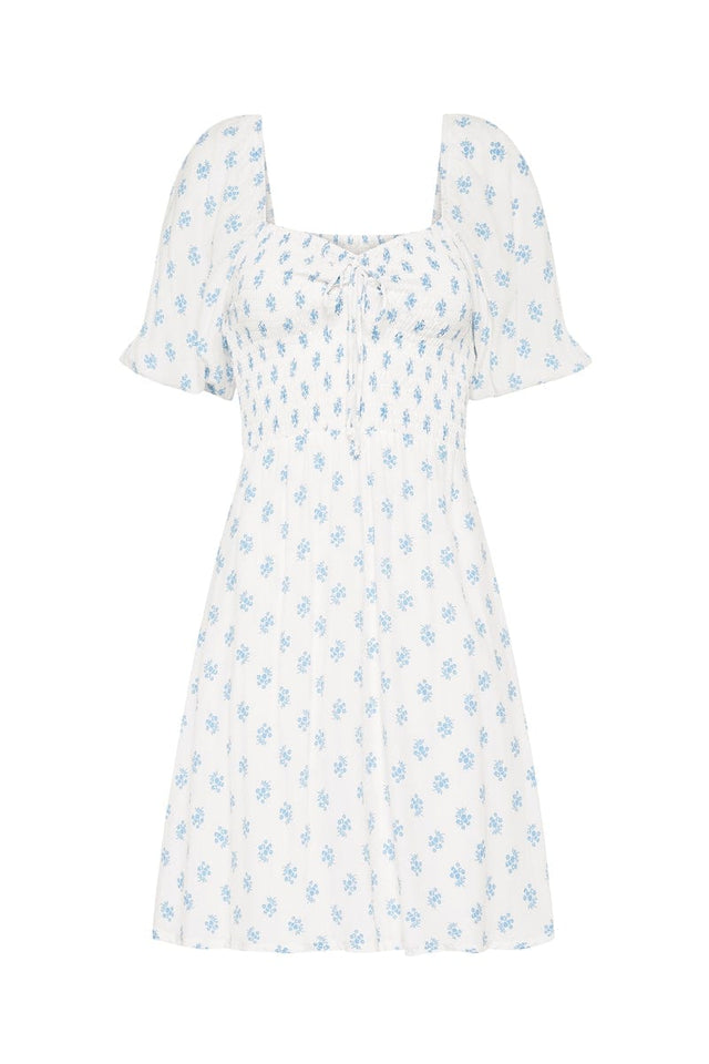 Galicia Mini Dress Cairo Floral Print Blue EL SOL Mini Dress