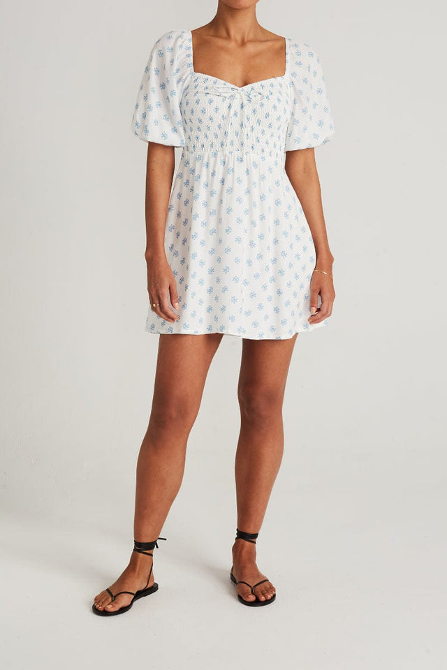 Galicia Mini Dress Cairo Floral Print Blue - Final Sale
