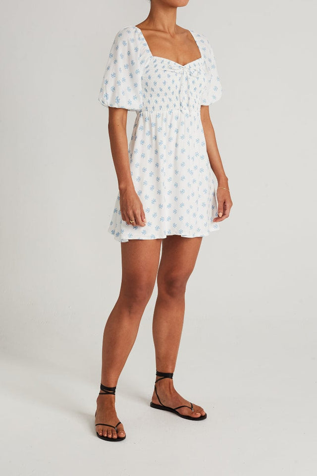Galicia Mini Dress Cairo Floral Print Blue - Final Sale