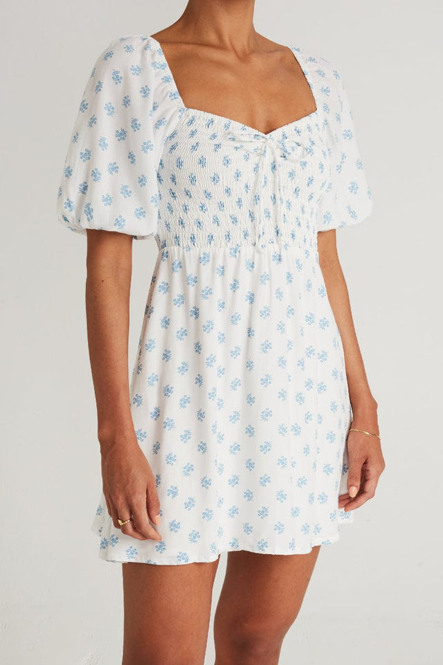 Galicia Mini Dress Cairo Floral Print Blue - Final Sale