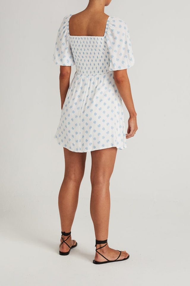 Galicia Mini Dress Cairo Floral Print Blue - Final Sale