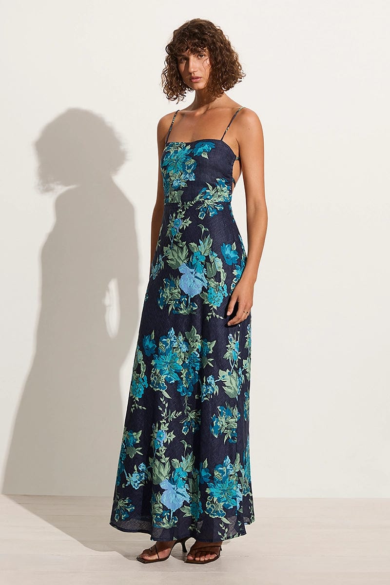 Garcia Maxi Dress Escala Floral Navy - Faithfull the Brand AU