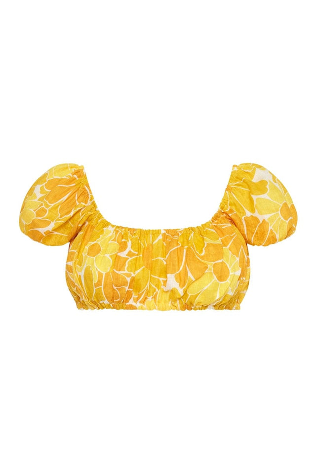 Harlow Top Canaria Floral Marigold ISLAS Fashion Tops