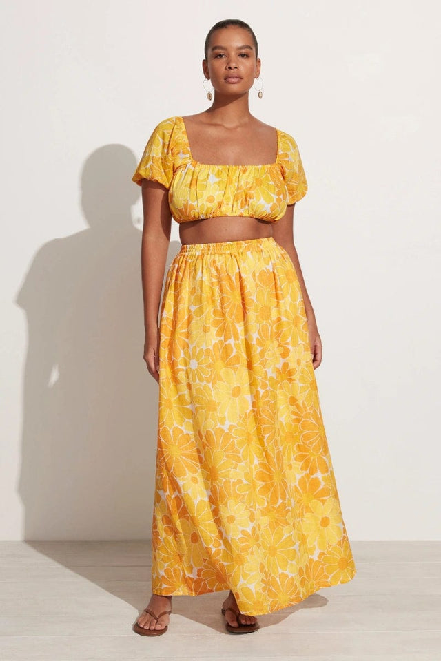Harlow Top Canaria Floral Marigold - Final Sale