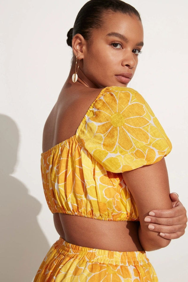 Harlow Top Canaria Floral Marigold - Final Sale