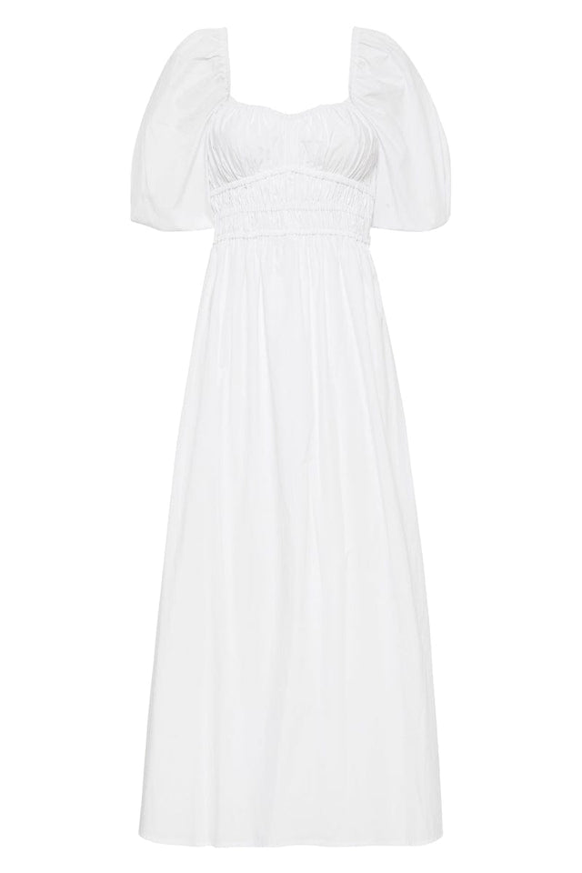 Harmonita Midi Dress Plain White IL MEDITERRANEO Midi Dress