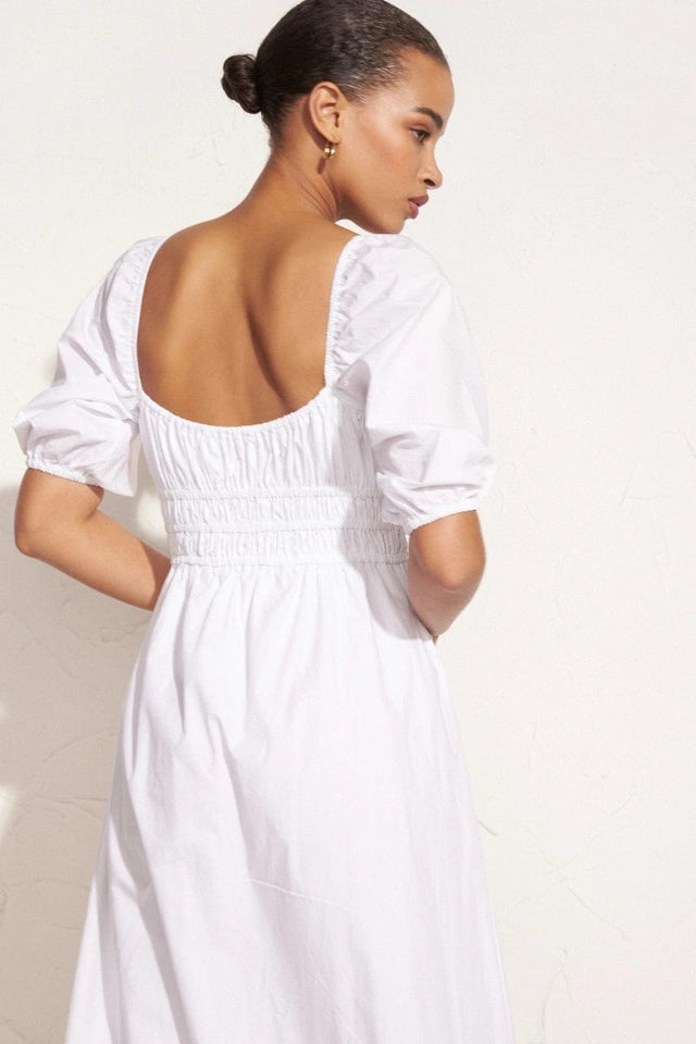 Harmonita Midi Dress Plain White - Final Sale