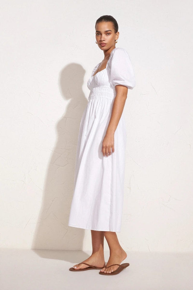 Harmonita Midi Dress Plain White - Final Sale