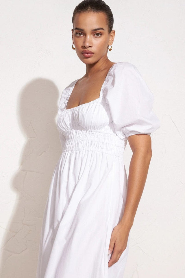 Harmonita Midi Dress Plain White - Final Sale