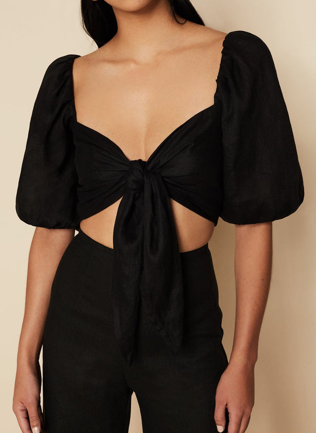 Idrissy Top Plain Black - Final Sale LA SAISON Fashion Tops