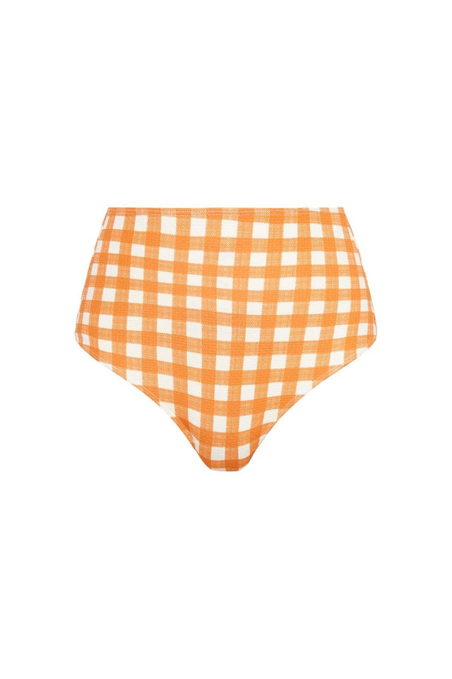 Isle Bikini Bottoms Orange Gingham ISLAS SWIM Swim Bottoms