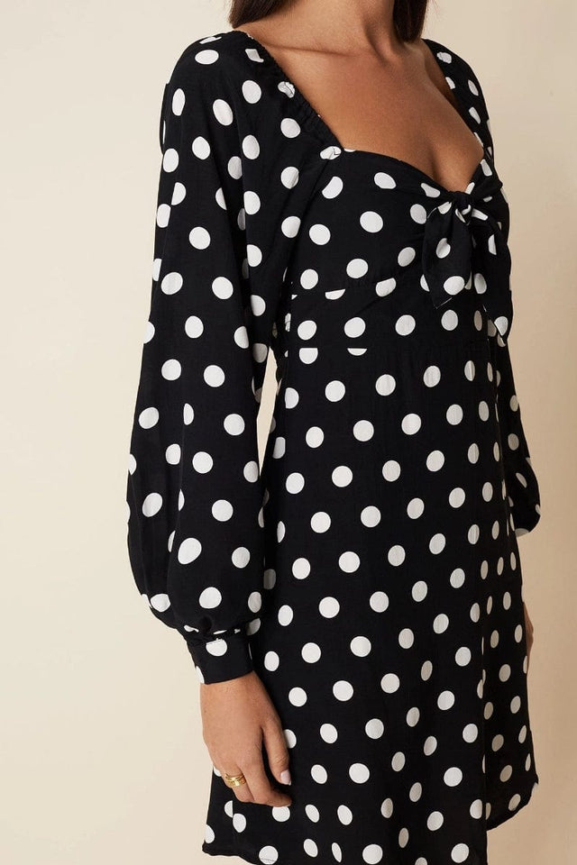 Isobel Mini Dress Emelda Dot Print - Black - Final Sale