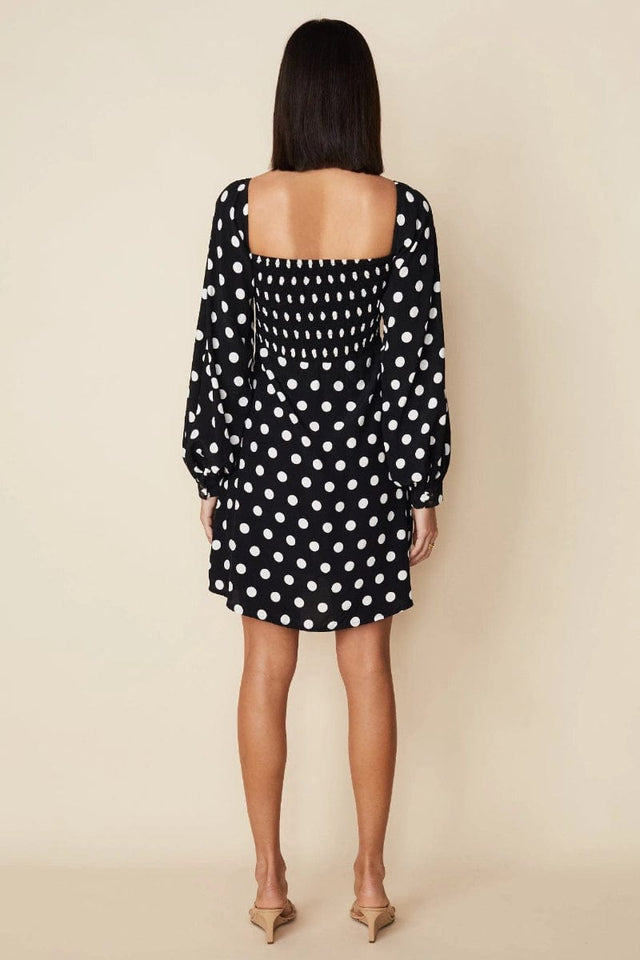Isobel Mini Dress Emelda Dot Print - Black - Final Sale