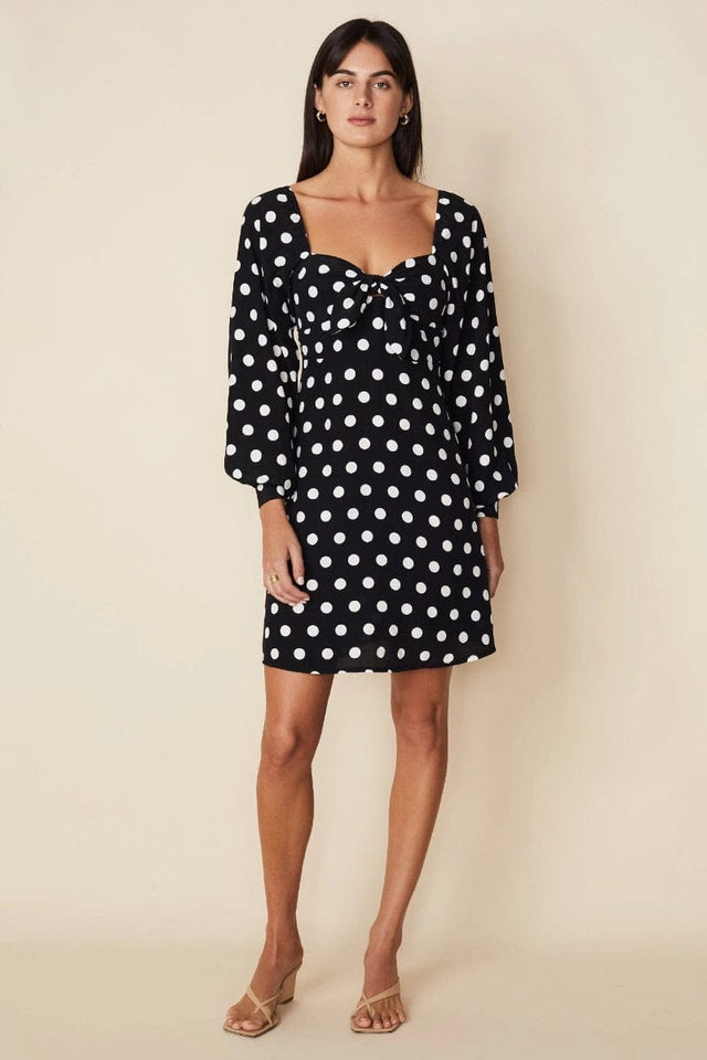 Isobel Mini Dress Emelda Dot Print - Black - Final Sale