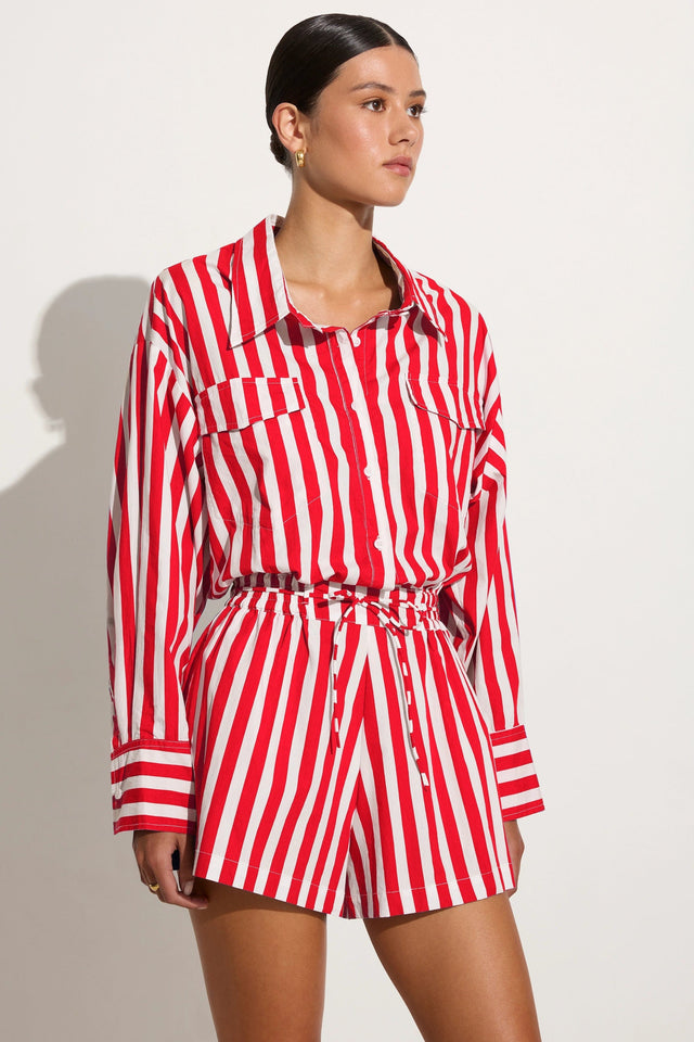 Isole Playsuit Bayou Stripe Red Faithfull the Brand AU