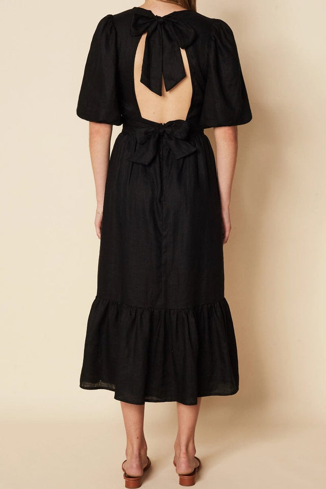 Janielle Midi Dress Plain Black - Final Sale