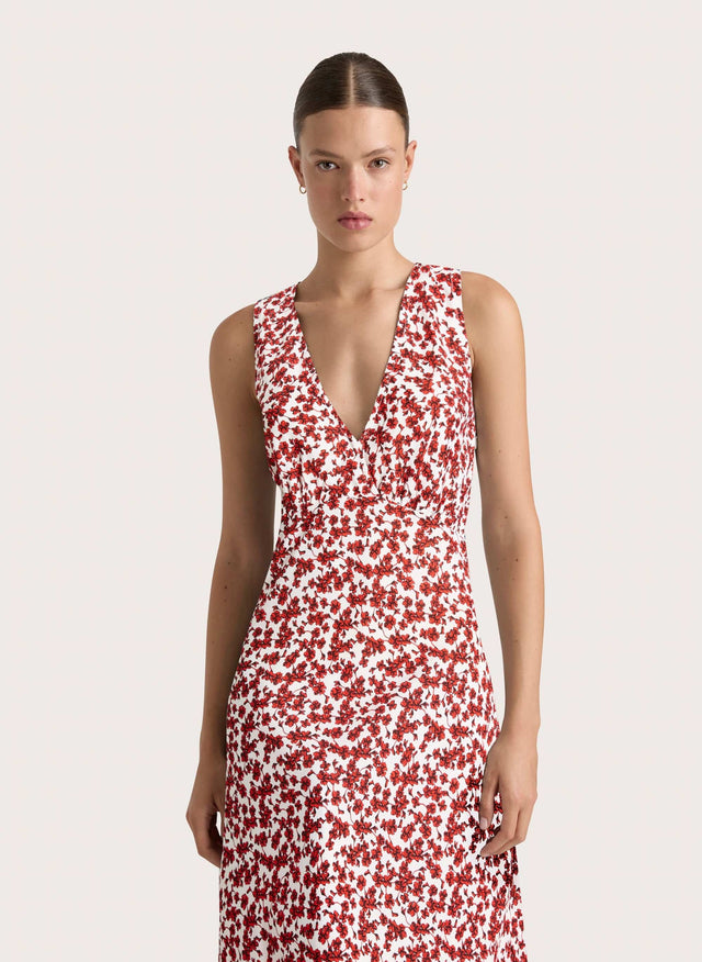 Jardin Midi Dress Leilani Red