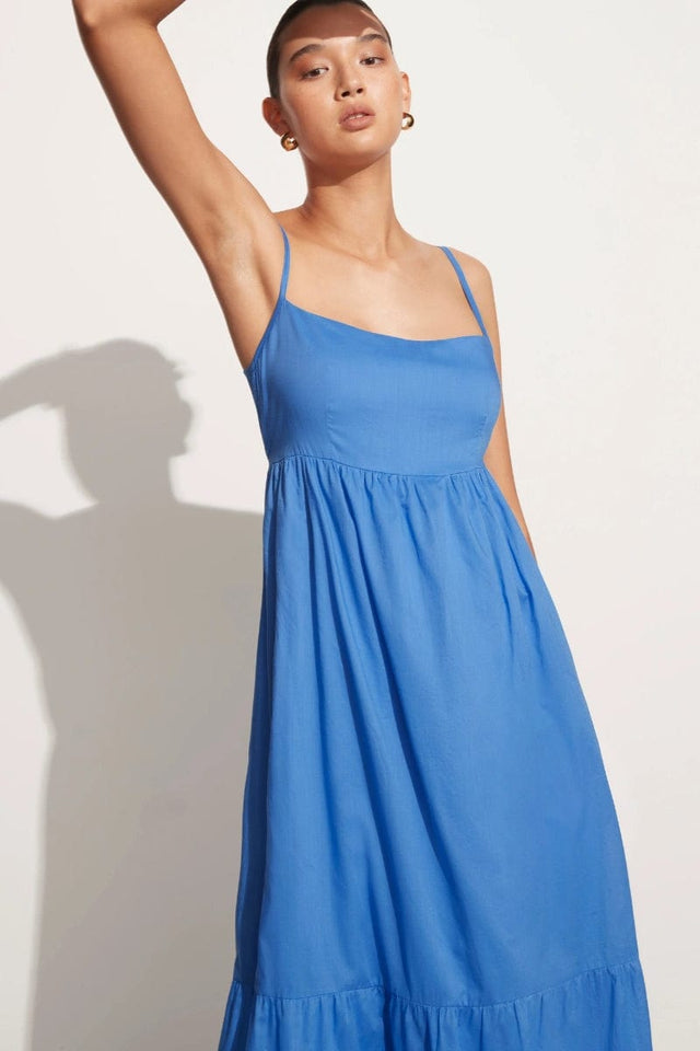 Katya Maxi Dress Plain Mediterranean Blue - Final Sale