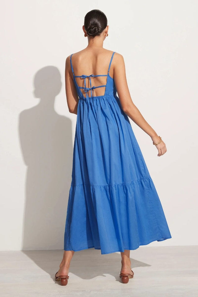 Katya Maxi Dress Plain Mediterranean Blue - Final Sale